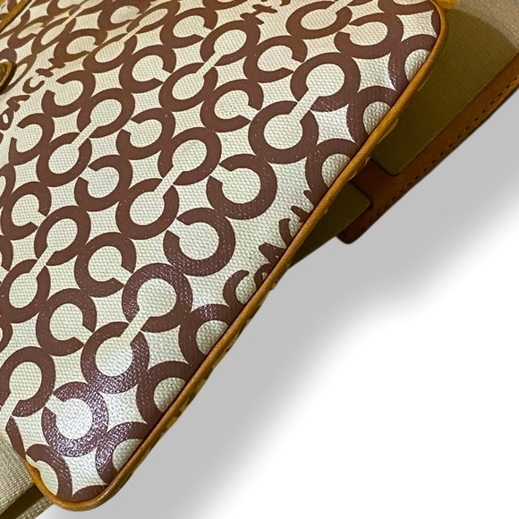 Coach Swing Bag Crossbody Signature Coated Canvas Leather Brown/Cream Patterned - Picture 10 of 16